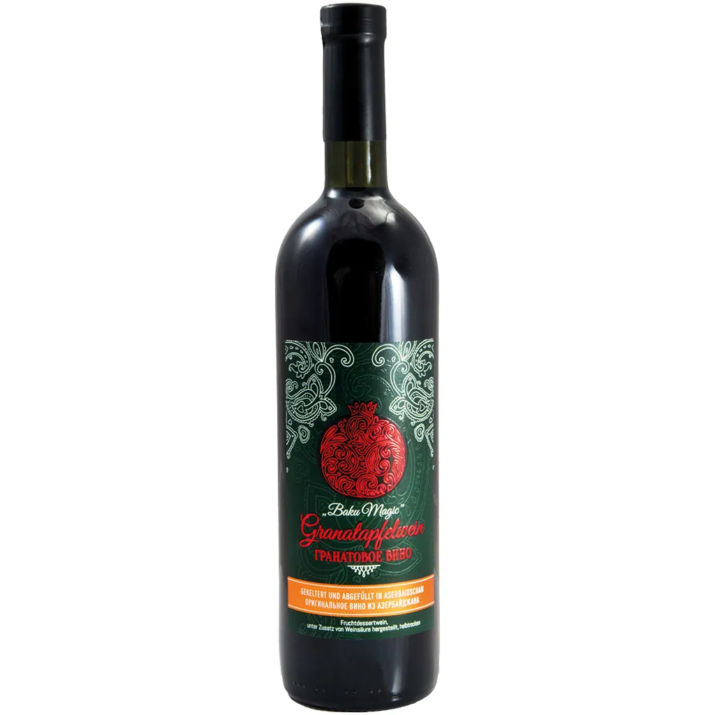 Baku Magic Vin de grenade demi-sec – vin de dessert fruité, 13% vol