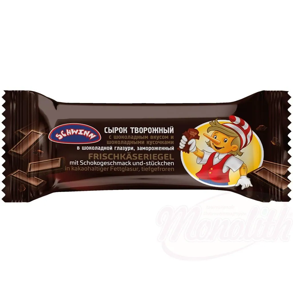 Barre de fromage frais – "Choco morceaux" en enrobage cacaoté, surgelée