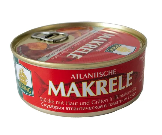 Bering Maquereau en sauce tomate – morceaux avec peau et arêtes, 240 g