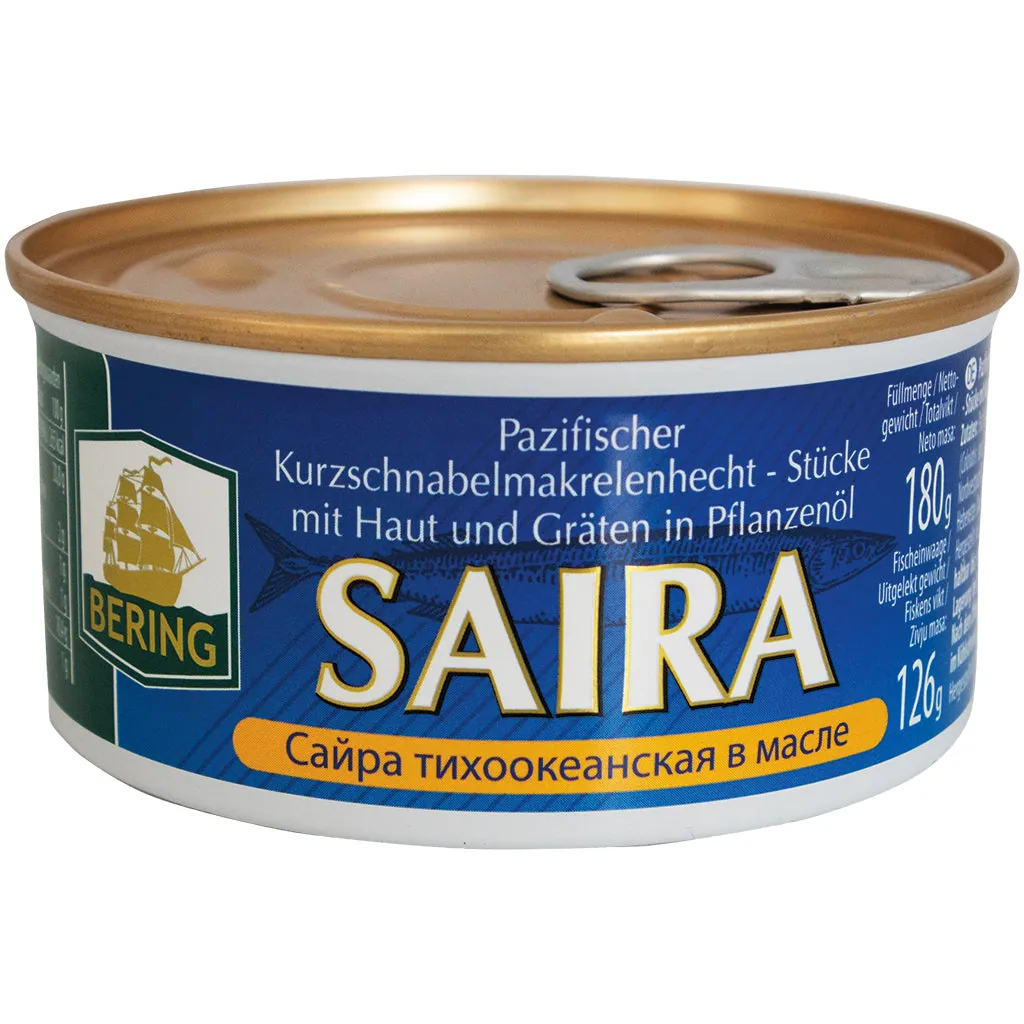 Bering Saïra du Pacifique – morceaux en huile de colza, 180 g