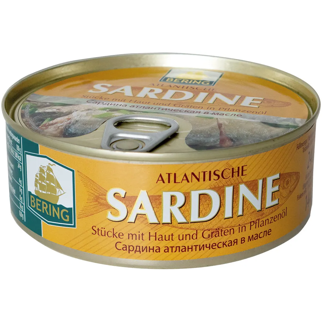 Bering Sardines de l’Atlantique – en huile de colza, 240 g