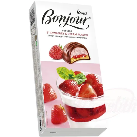 Bonjour Souffle – Guimauve Crème-Fraise, Gelée & Pâte Brisée enrobées de Cacao