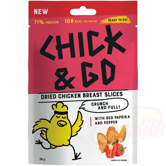 "CHICK & GO" Tranches de poitrine de poulet séchées avec paprika et poivre