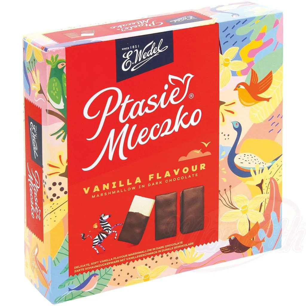 E. Wedel "Ptasie Mleczko Vanilla" – guimauves à la vanille en chocolat noir