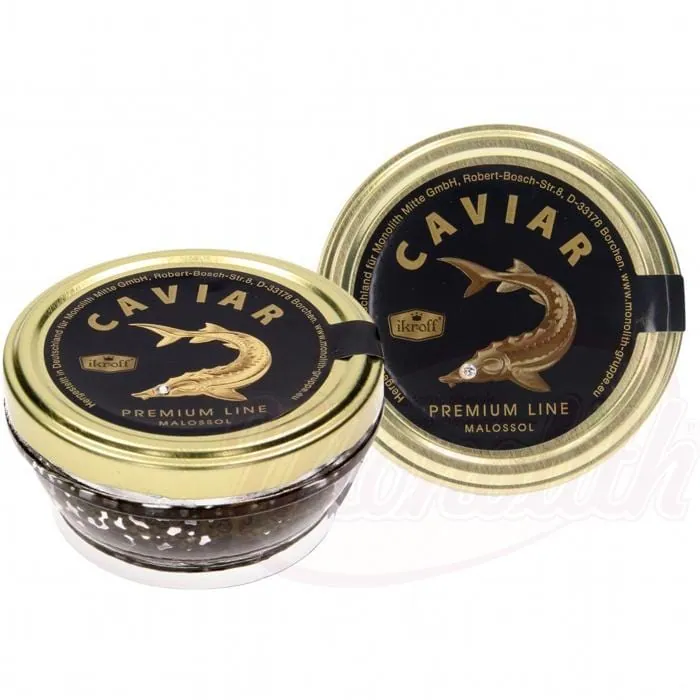 IKROFF Caviar d’esturgeon Premium Line 100 g – grains fermes, salage précis