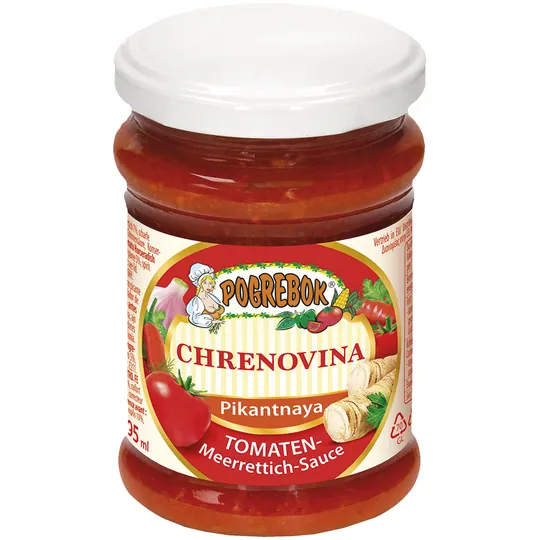 POGREBOK Sauce de tomates au raifort Chrenovina – relevée à l’ail 295 ml