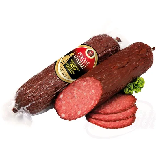 Riga Standard Saucisse "Riga" – cervelat cuit à gros grain, fumé