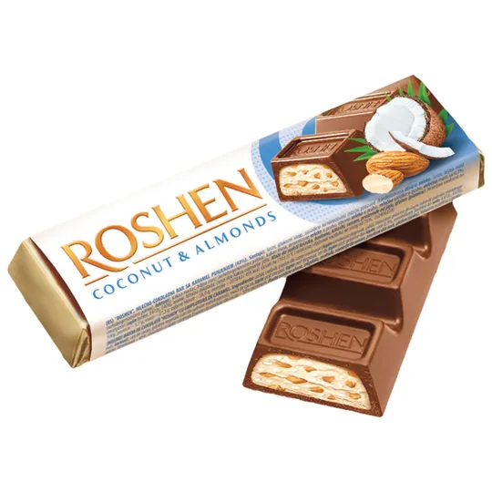 Roshen Batonchik – chocolat au lait, cœur coco-amande 38 g