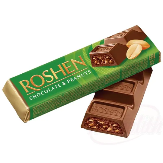 ROSHEN Batonchik – chocolat au lait, crème de cacahuètes 50 %