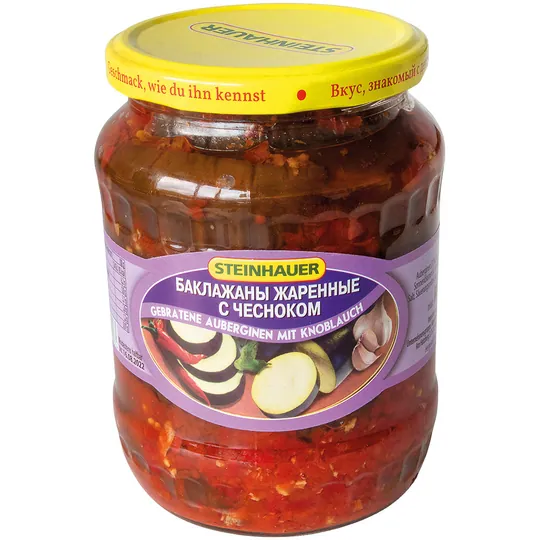 Steinhauer Aubergines frites à l’ail – salade cuisinée, relevée au chili, 640 g