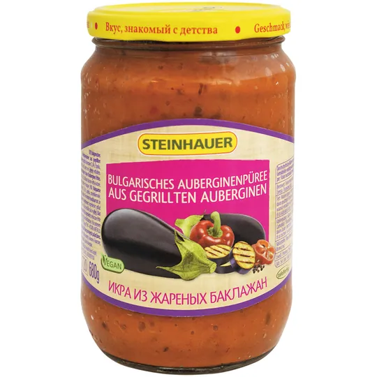 Steinhauer Purée d’aubergines grillées – spécialité bulgare prête à tartiner