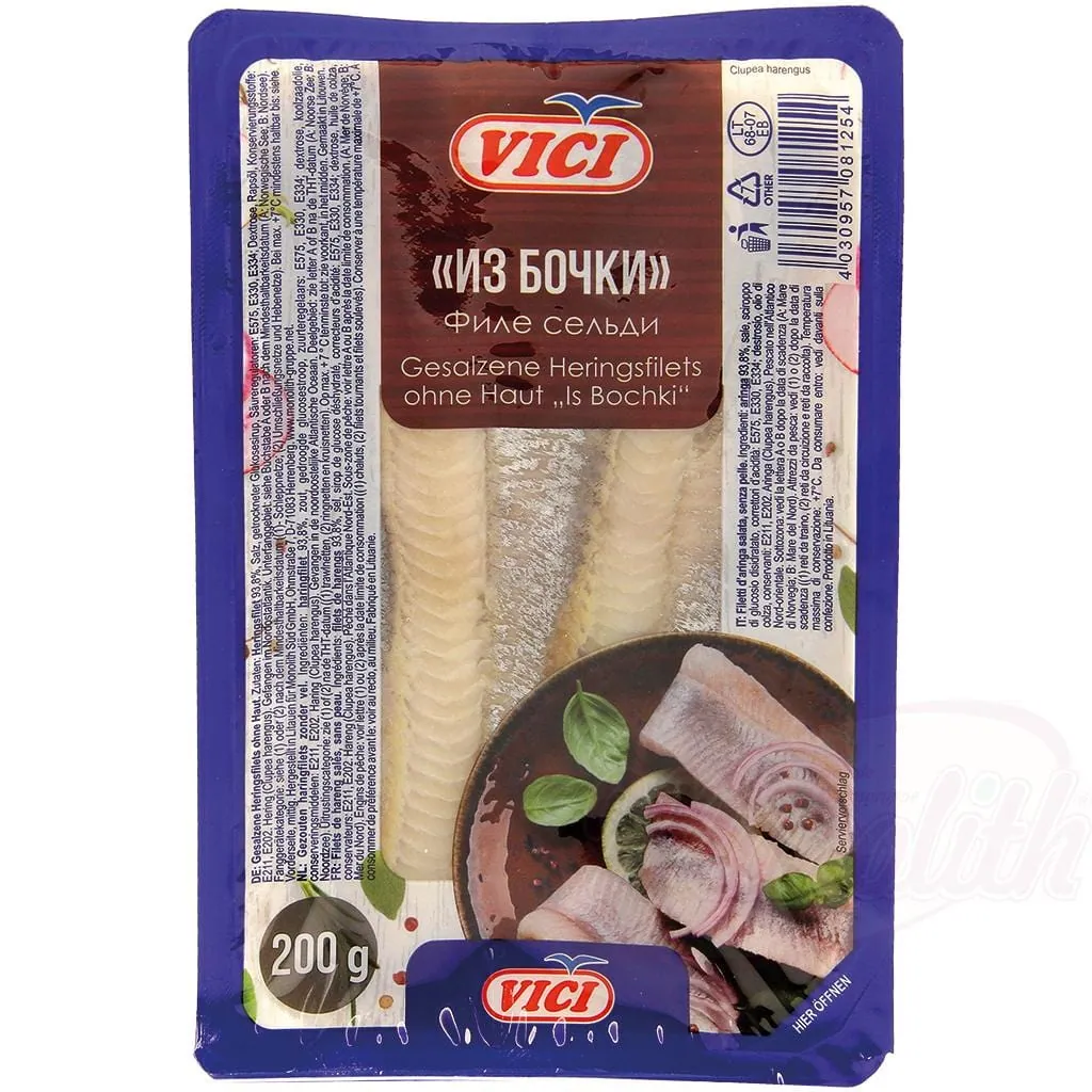 Vici Filets de hareng salés sans peau "Is Bochki" – salaison traditionnelle